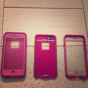 2 iPhone 6 in hot pink waterproof cases